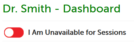 Using the toggle to mark as unavailable